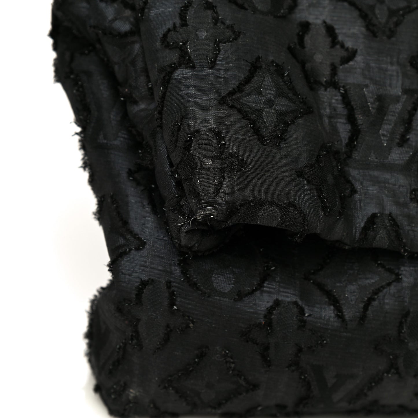 Lurex Quilted Monogram Altair Clutch Black
