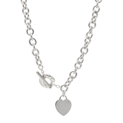 Tiffany Sterling Silver Heart Tag Toggle Necklace 1 of 5