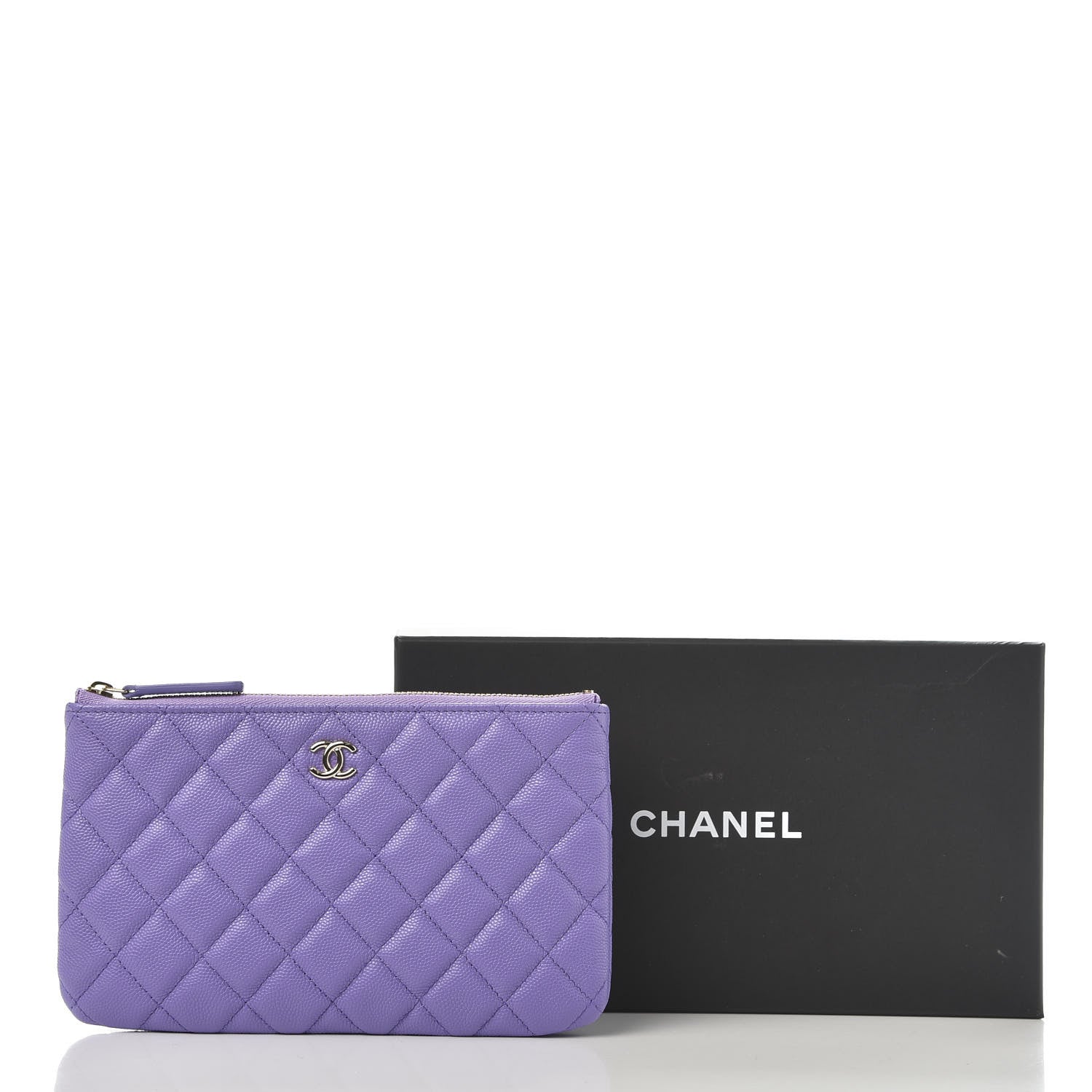 Chanel Caviar Quilted Small Zipped Pouch Purple 8 of 8