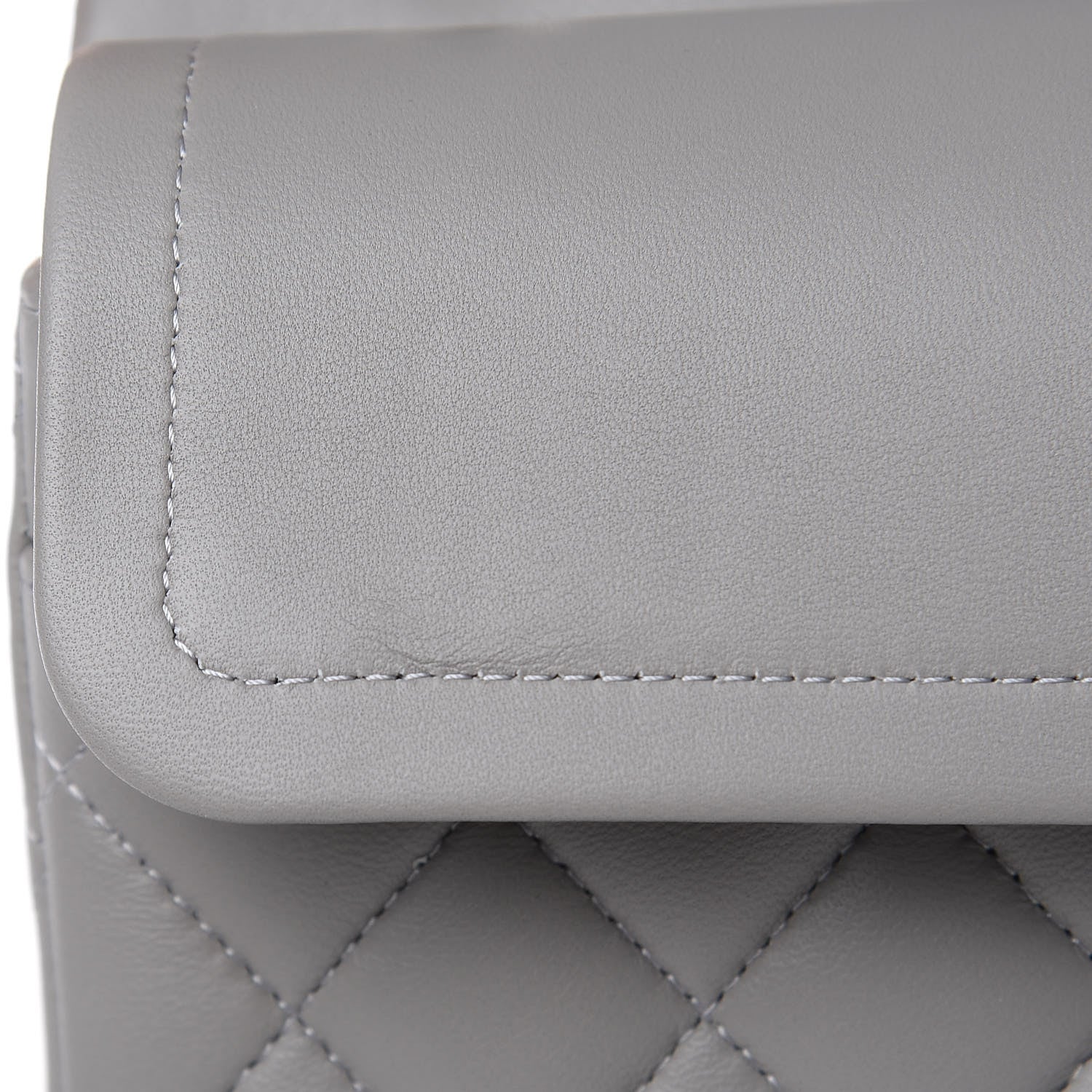 Chanel Lambskin Quilted Small Double Flap Grey 11 of 12