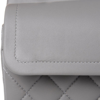 Chanel Lambskin Quilted Small Double Flap Grey 11 of 12