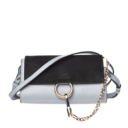 Chloe Suede Calfskin Mini Faye Shoulder Bag Fresh Blue Green 1 of 12
