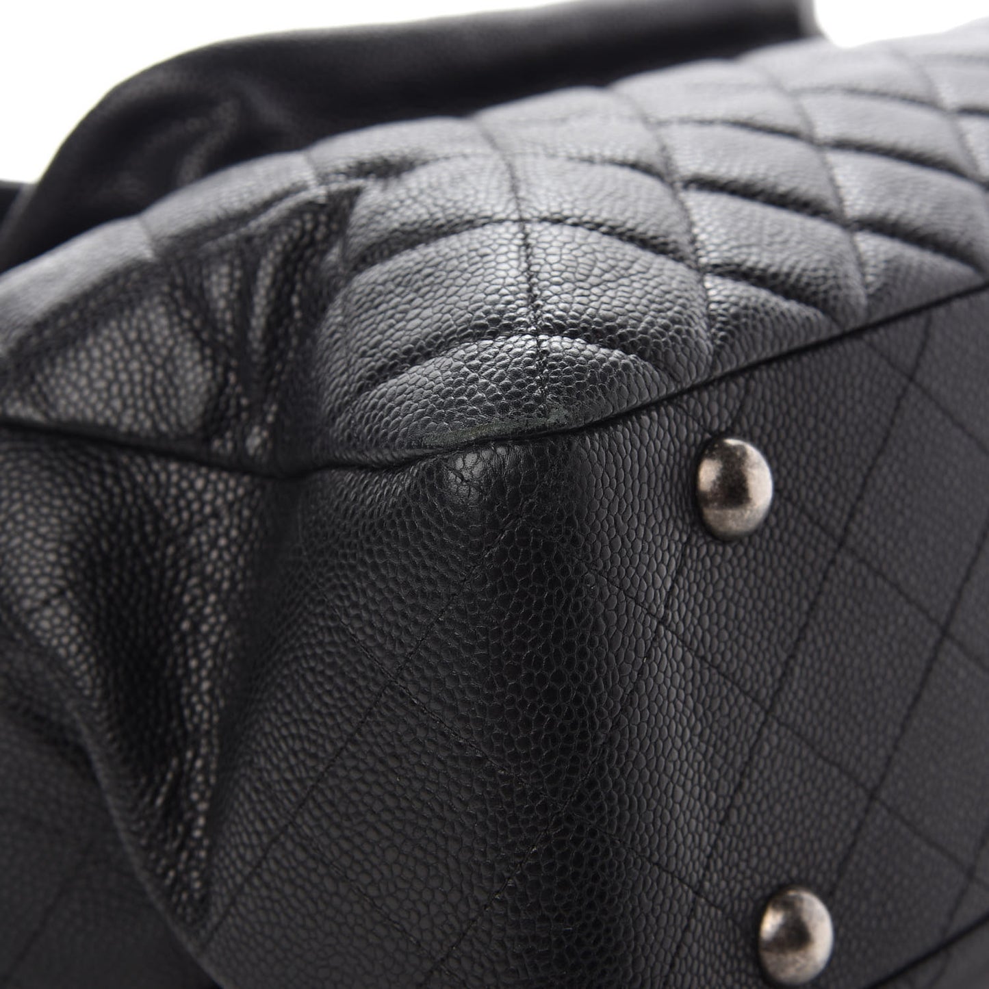 Caviar Quilted Flap Tote Black