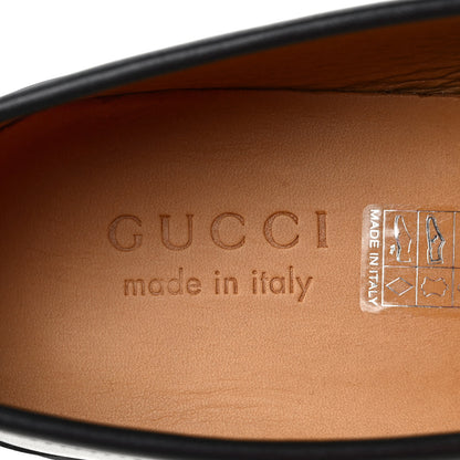 Gucci Cirano Lux Web Mens Horsebit Lug Sole Loafers 7.5 Black 7 of 8