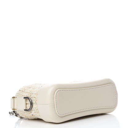 Chanel Tweed Calfskin Quilted Small Gabrielle Hobo Beige Ivory 4 of 11