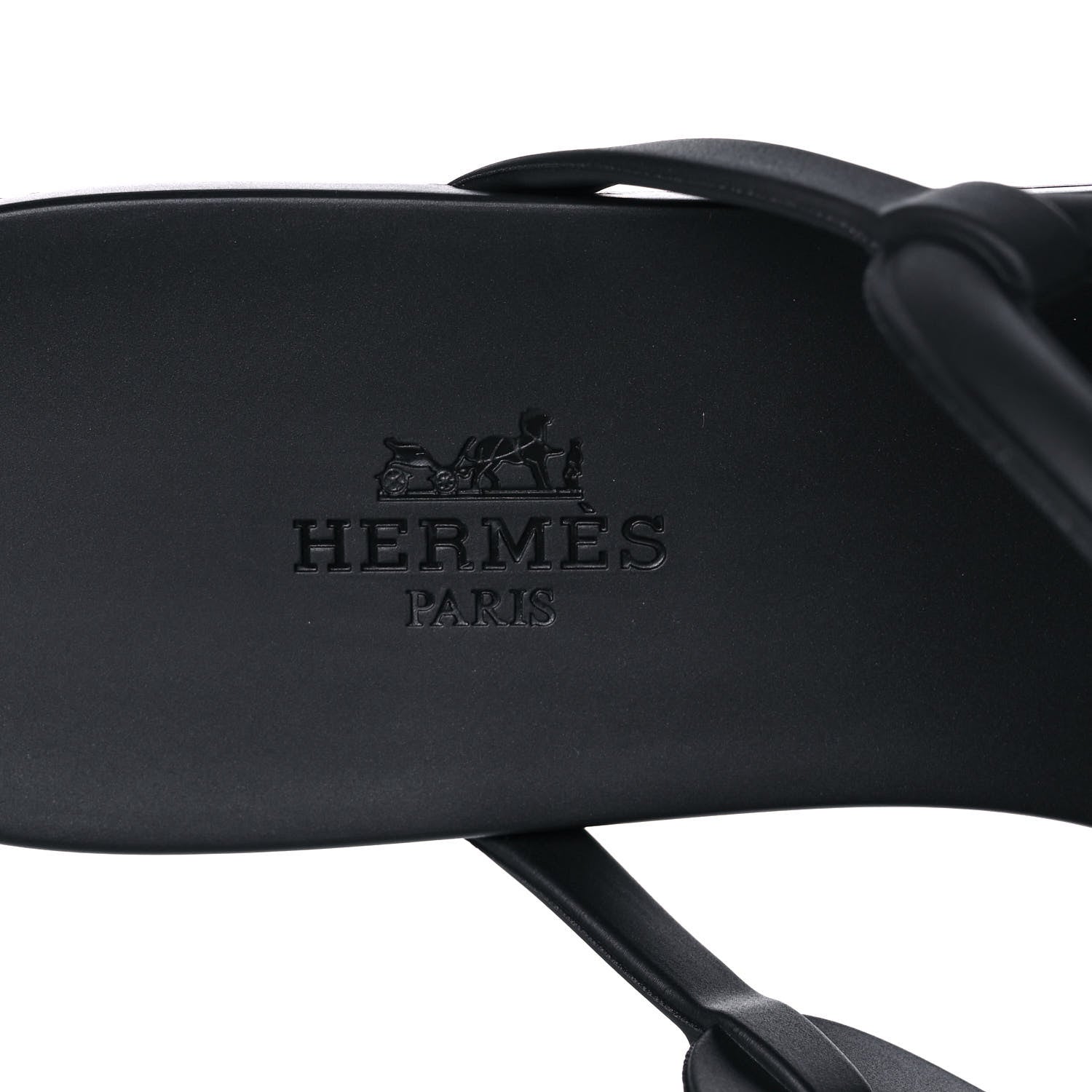 Hermes Rubber Womens Egerie Sandals 38 Black 7 of 9