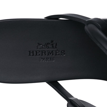 Hermes Rubber Womens Egerie Sandals 38 Black 7 of 9