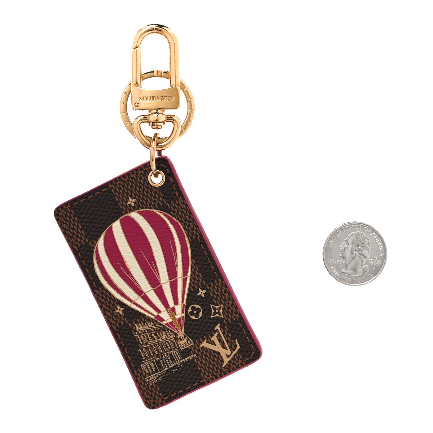 Louis Vuitton Damier Ebene Illustre Air Balloon Bag Charm Grenade 2 of 4
