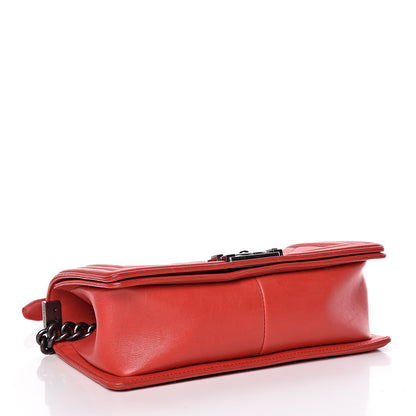 Chanel Calfskin Double Stitch Medium Boy Flap Red 4 of 14