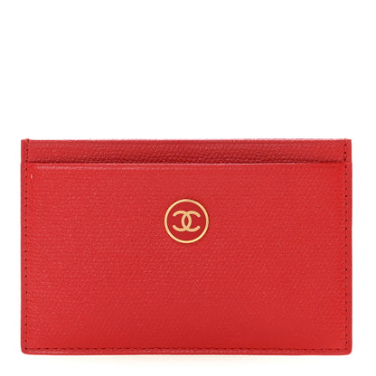 Chanel Caviar CC Button Card Holder Red 1 of 9