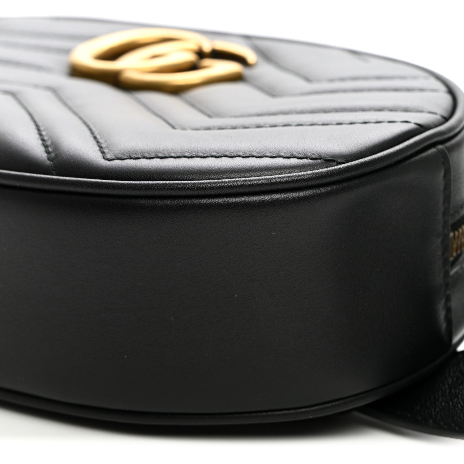 Gucci Calfskin Matelasse GG Marmont Belt Bag 85 34 Black 10 of 10