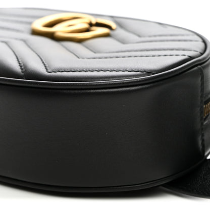 Gucci Calfskin Matelasse GG Marmont Belt Bag 85 34 Black 10 of 10