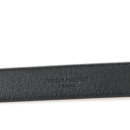 Saint Laurent Suede Calfskin Monogram Square Buckle Belt 90 36 Black 3 of 6