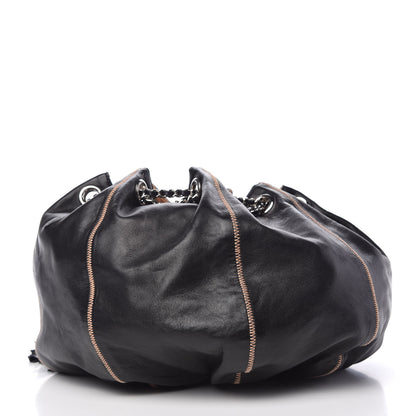 Chanel Lambskin Satin Reversible Sac Cordon Black 3 of 21