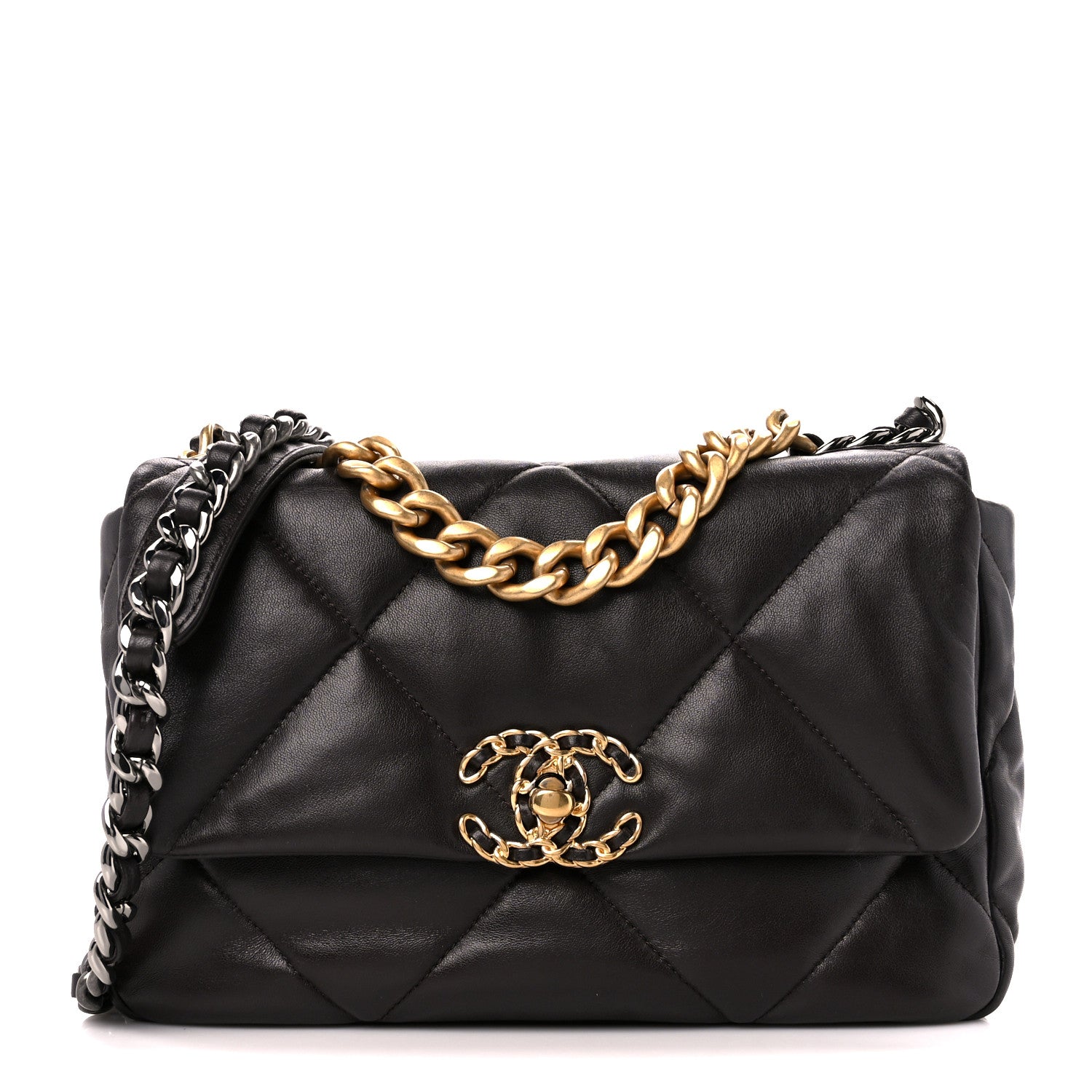 Chanel Lambskin Quilted Medium Chanel 19 Flap Dark Brown 1 of 10