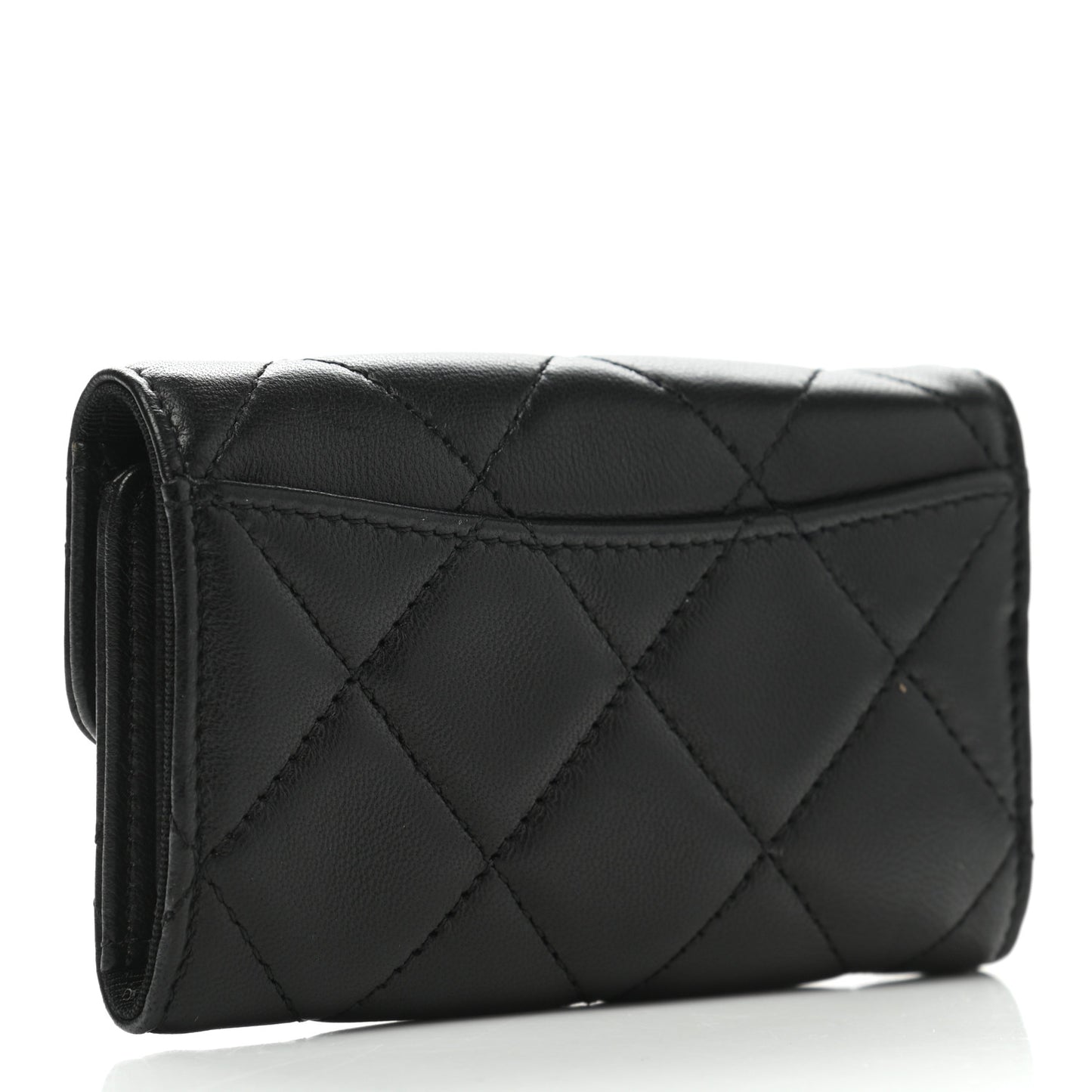 Lambskin Quilted 6 Key Holder Black