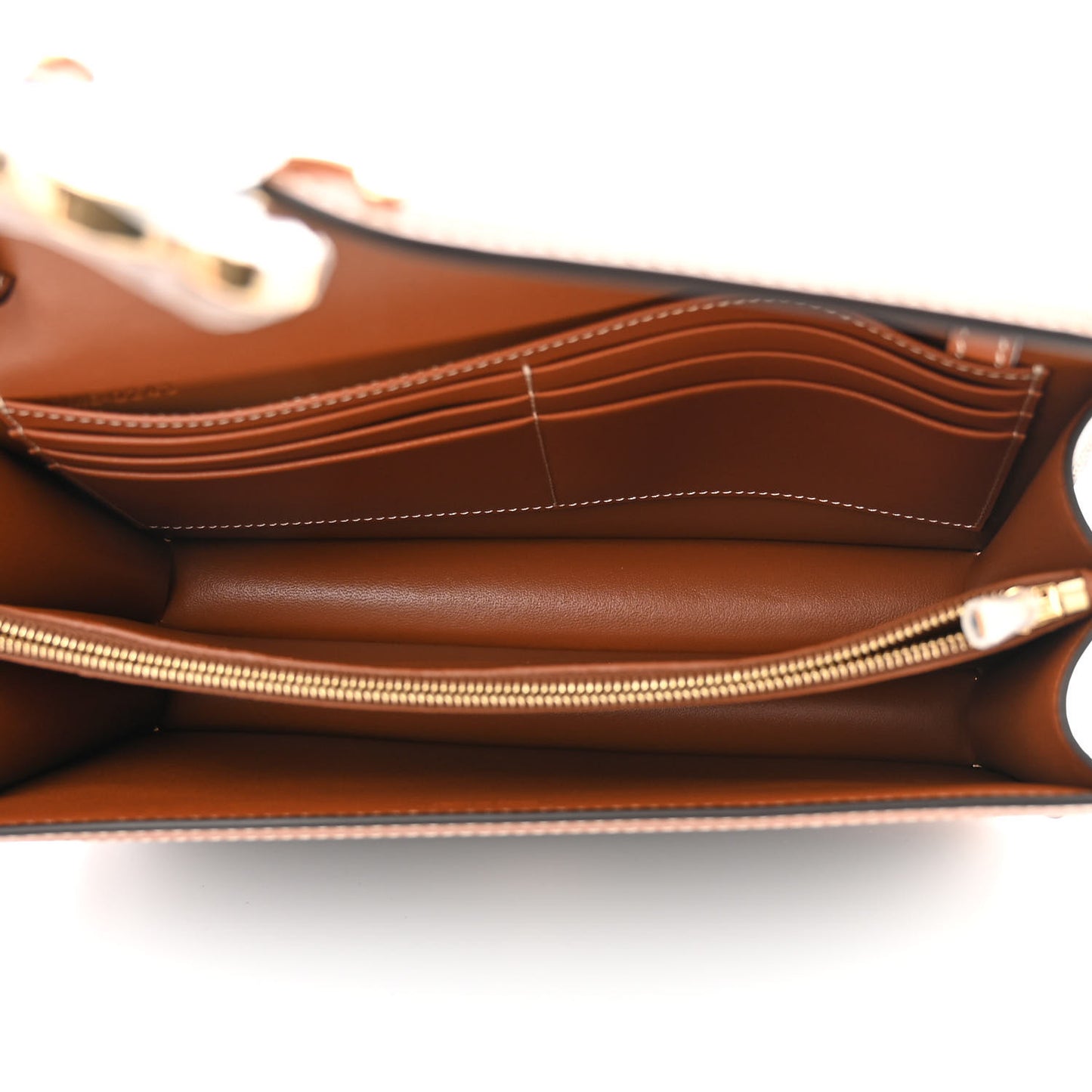 Triomphe Canvas Calfskin Enveloppe Bag Tan