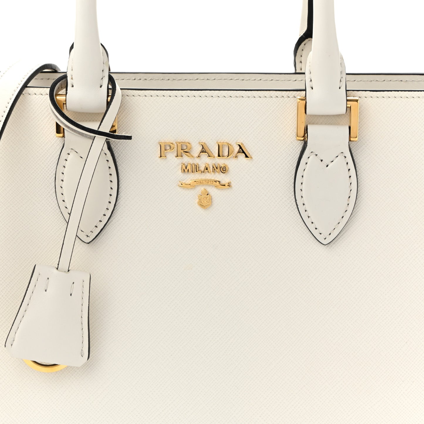 Saffiano Soft Calfskin Zippered Tote White