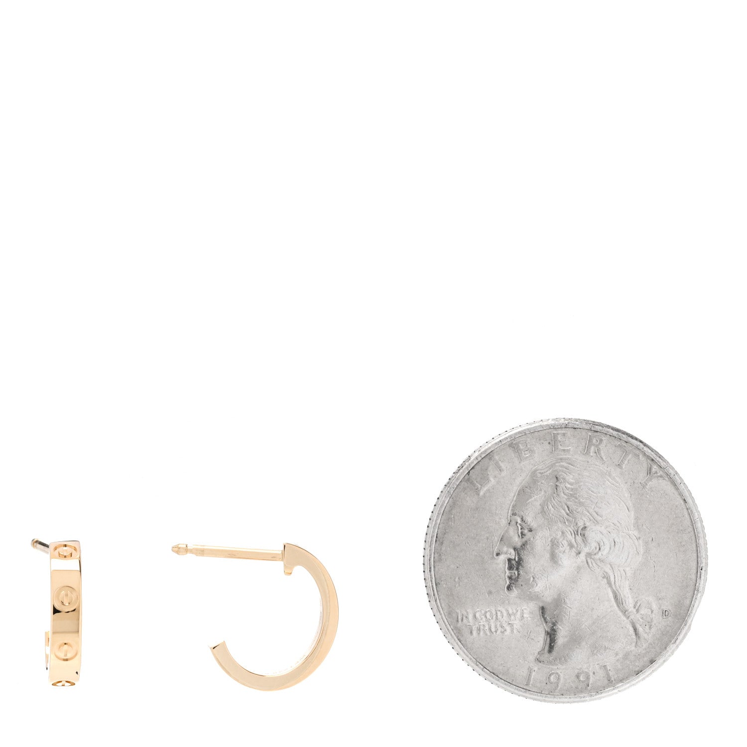 Cartier 18K Yellow Gold Small LOVE Hoop Earrings 2 of 5
