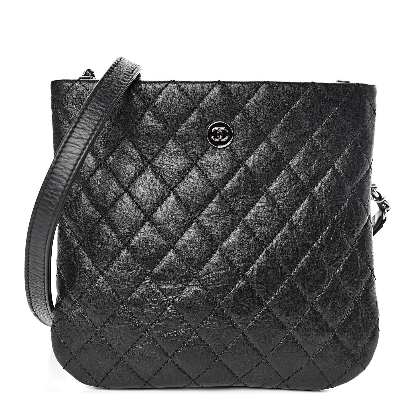 Calfskin Quilted Crossbody Bag Black