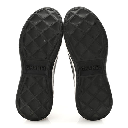 Chanel Velvet Calfskin Mixed Fibers CC Sneakers 37 Black 6 of 10