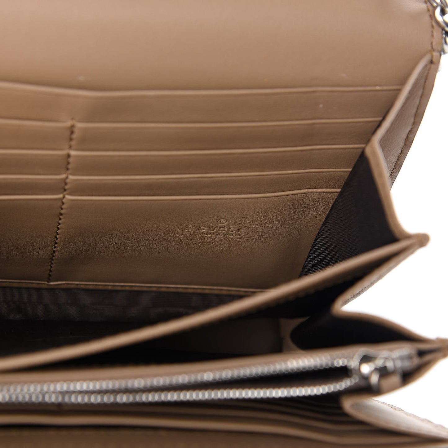 GG Supreme Monogram Mini Dionysus Chain Wallet Beige Taupe