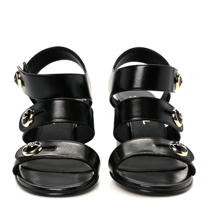 Chanel Shiny Calfskin CC Sandals 37 Black 3 of 10