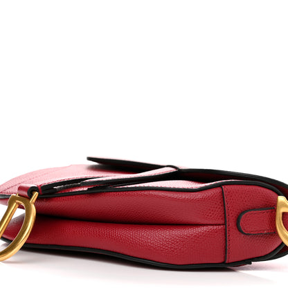 Christian Dior Grained Calfskin Mini Saddle Bag Red 9 of 10