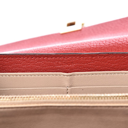 Chloe Grained Lambskin Drew Long Wallet with Flap Plaid Red 6 of 13