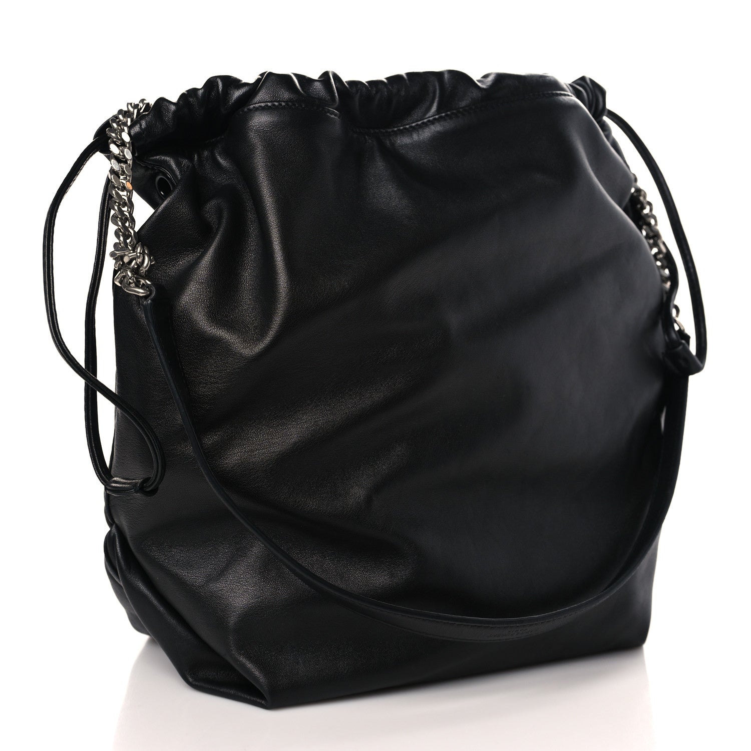 Saint Laurent Lambskin Teddy Drawstring Bag Black 5 of 11