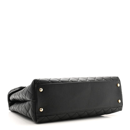 Chanel Caviar Lizard Quilted Large Coco Handle Flap Black 4 of 12