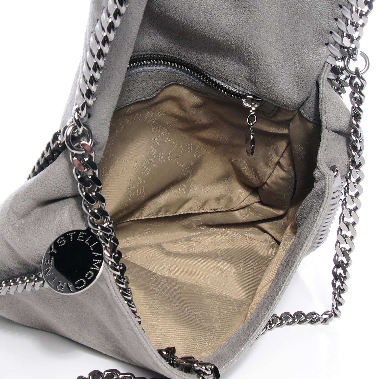 Stella McCartney Faux Leather Shaggy Deer Falabella Shoulder Bag Grey 5 of 6