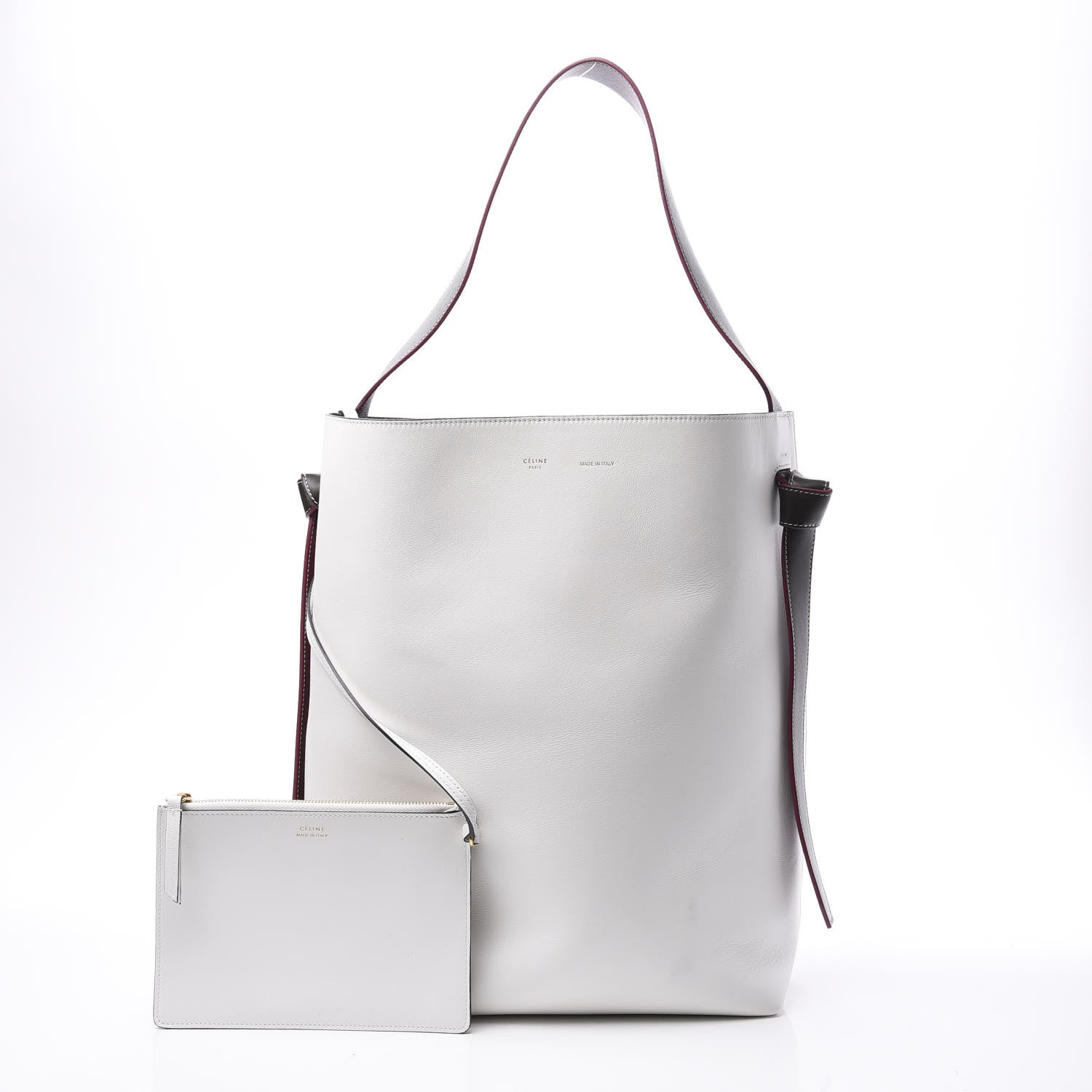 Celine Shiny Smooth Calfskin Small Twisted Cabas White Camel Tan 2 of 14