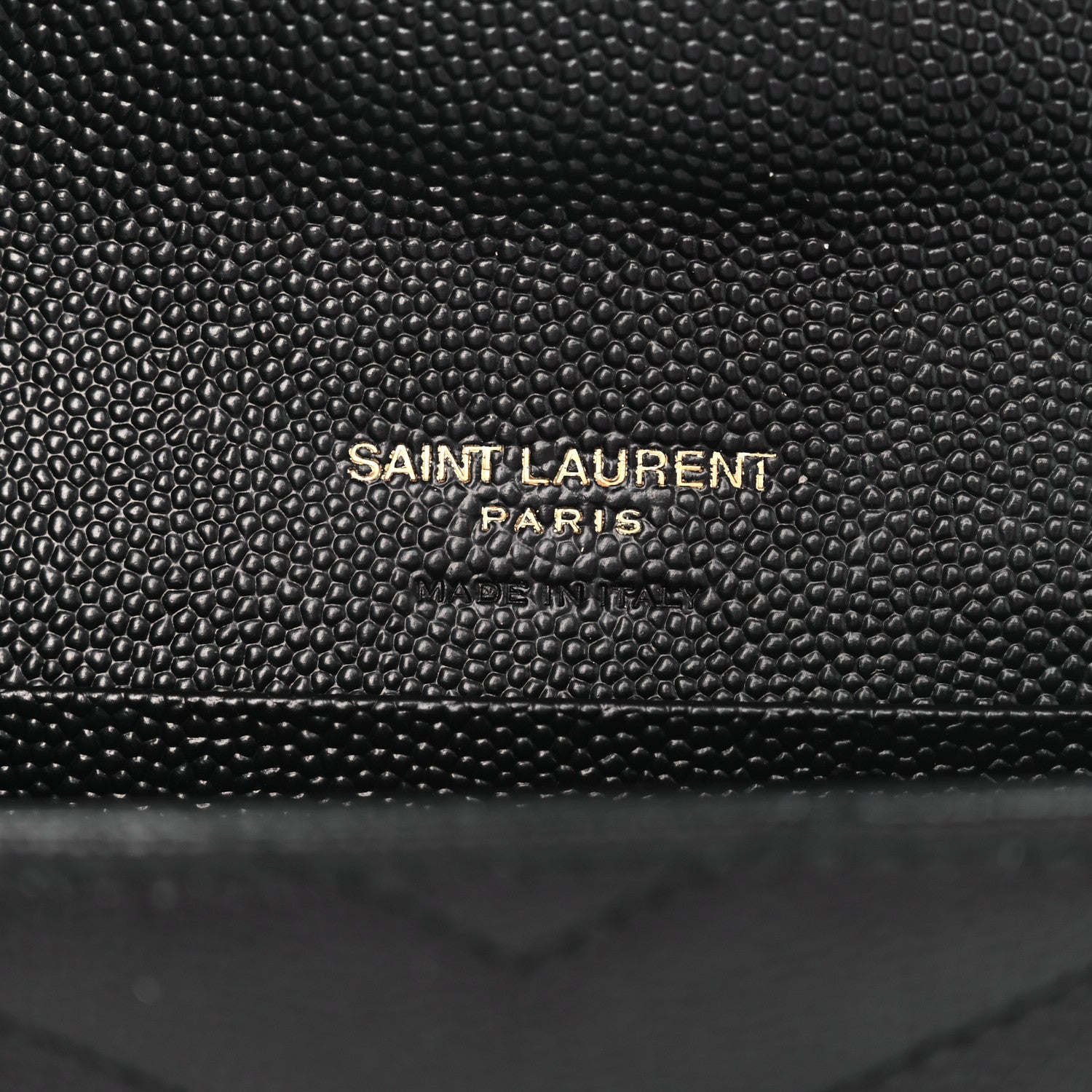 Saint Laurent Grain De Poudre Matelasse Chevron Small Monogram Envelope Wallet Black 6 of 6