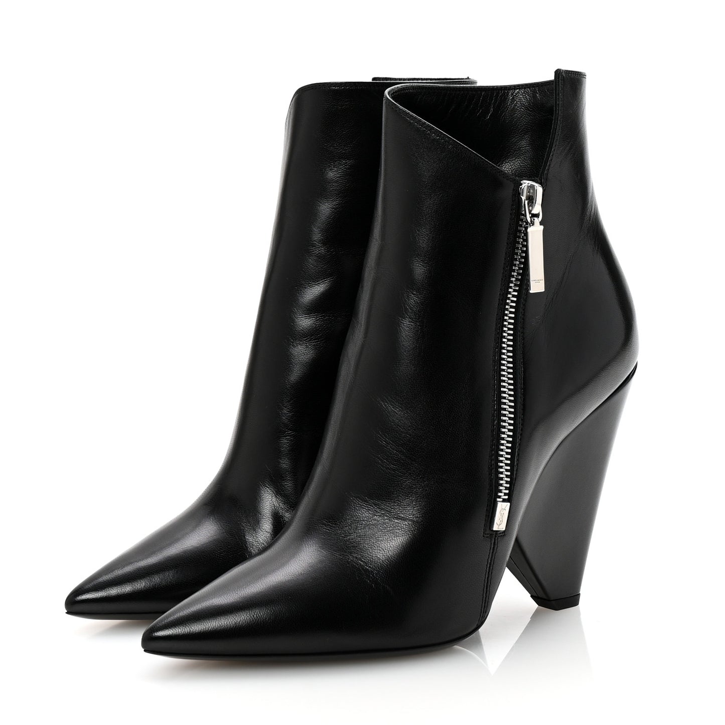 Calfskin Niki 85 Wedge Booties 39.5 Black