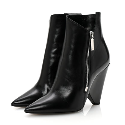 Saint Laurent Calfskin Niki 85 Wedge Booties 39.5 Black 4 of 10