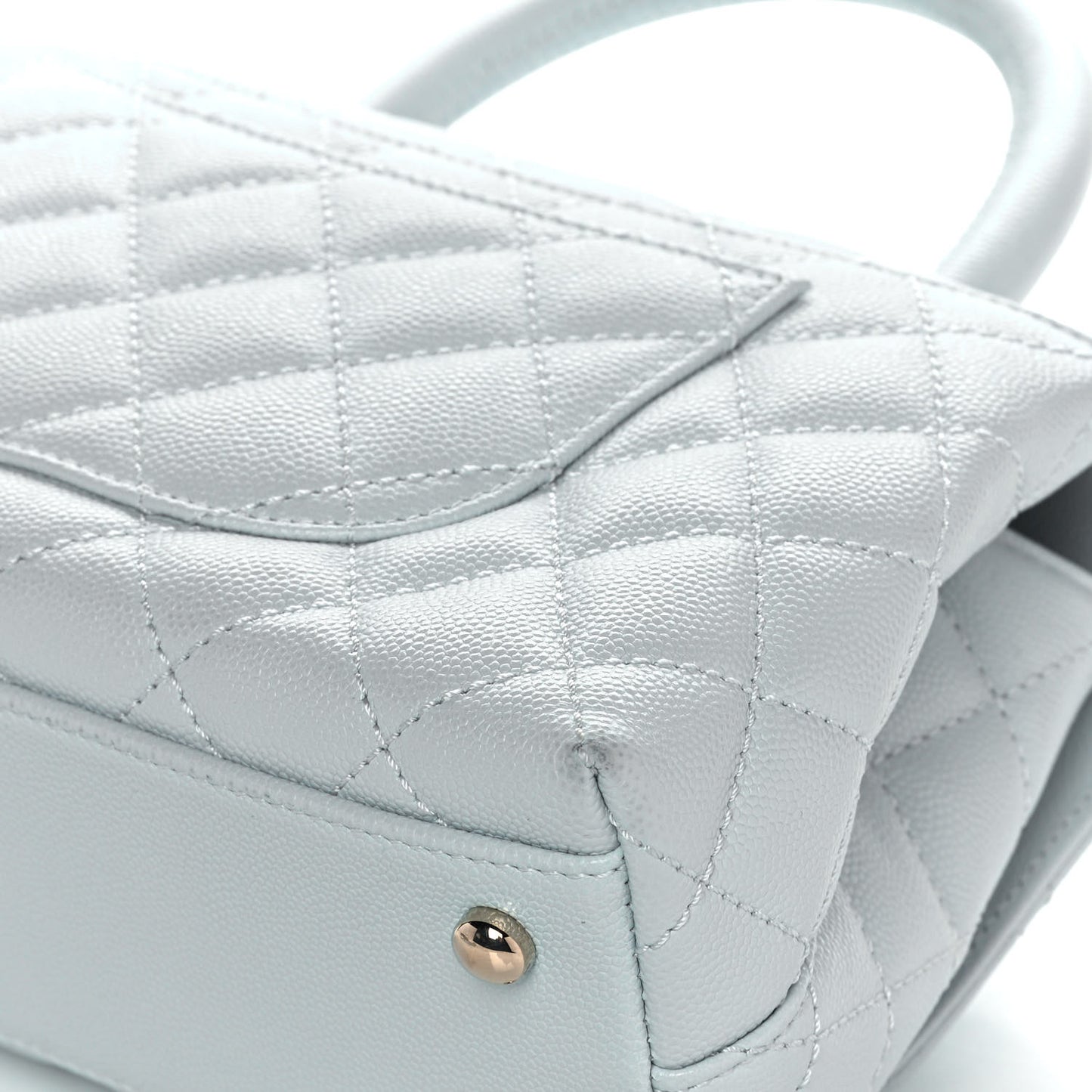 Caviar Quilted Mini Coco Handle Flap Light Blue