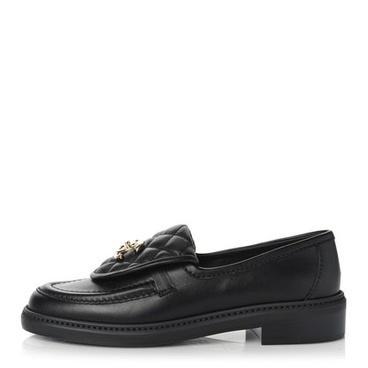 Chanel Lambskin Quilted CC Turnlock Loafers 36 Black 1 of 10