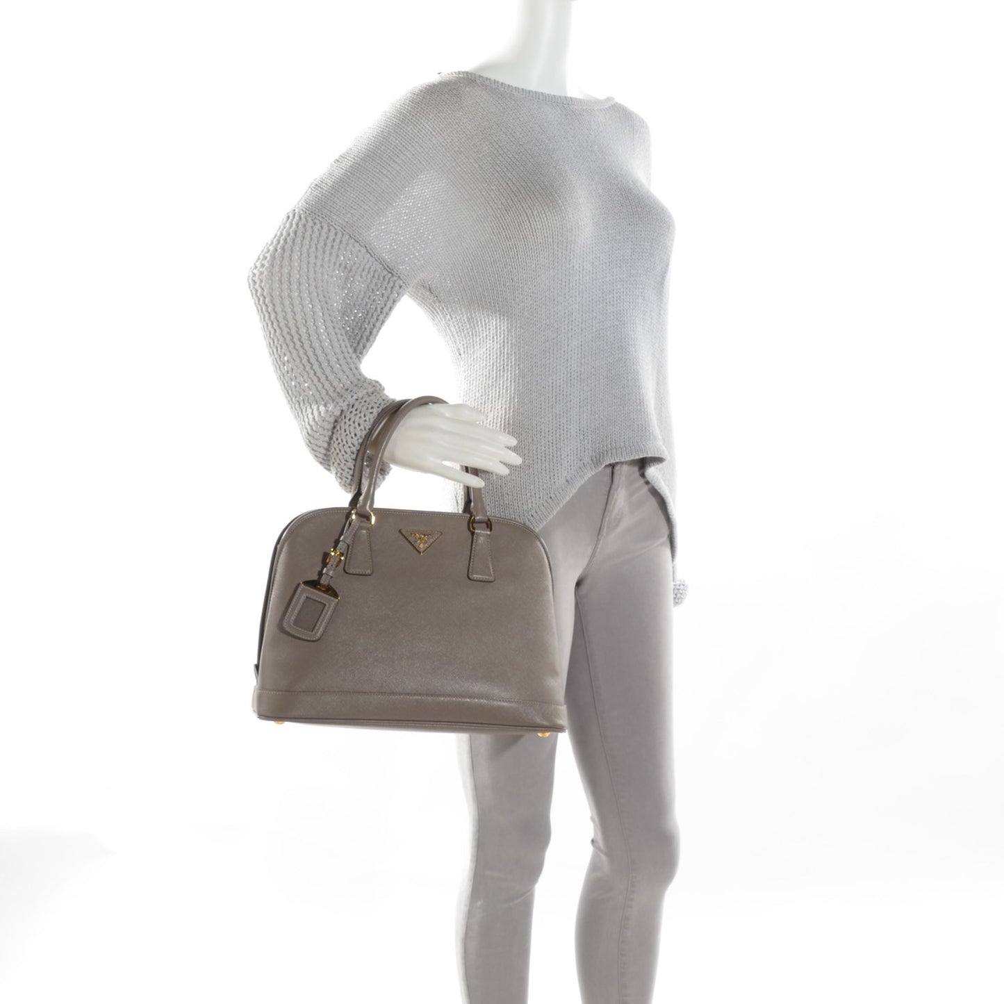 Saffiano Lux Open Promenade Tote Argilla