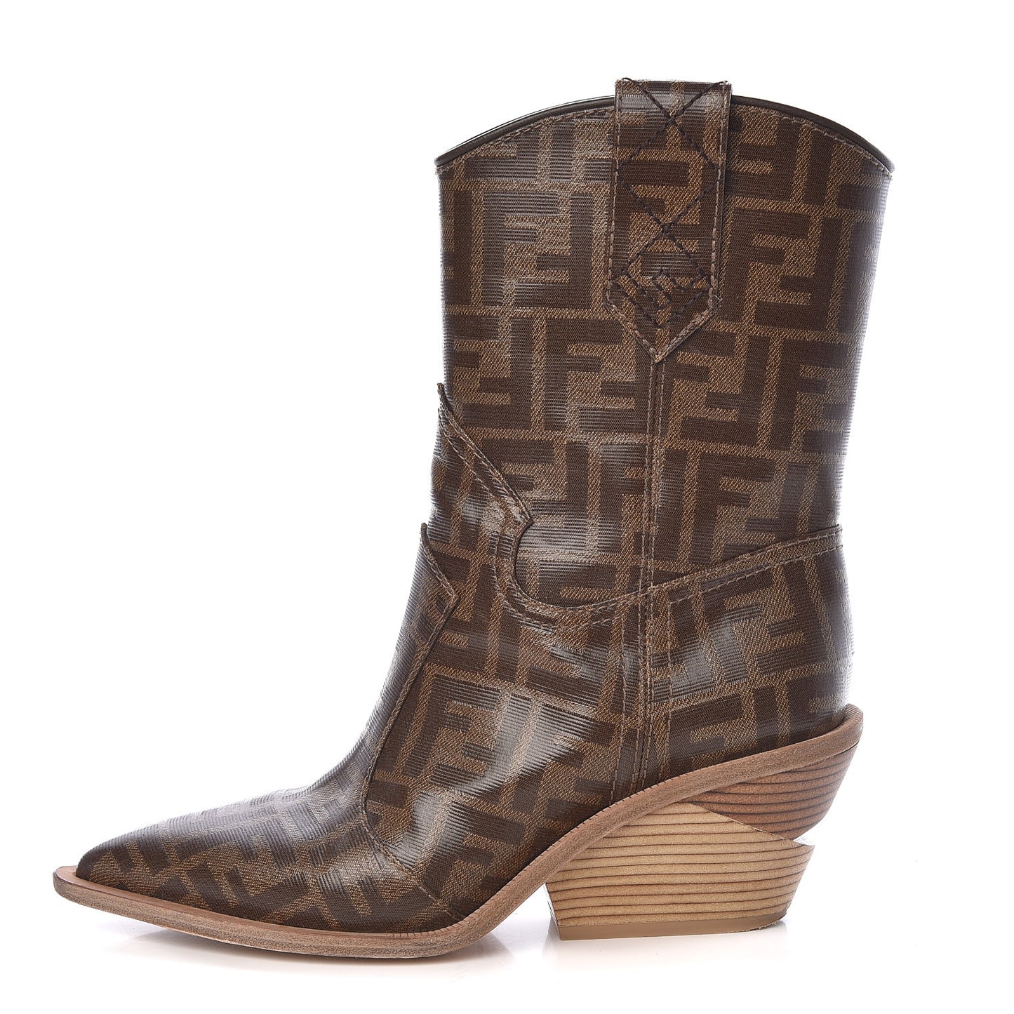 Glazed Fabric FF 1974 Cutwalk Ankle Boots 37 Mogano Panna