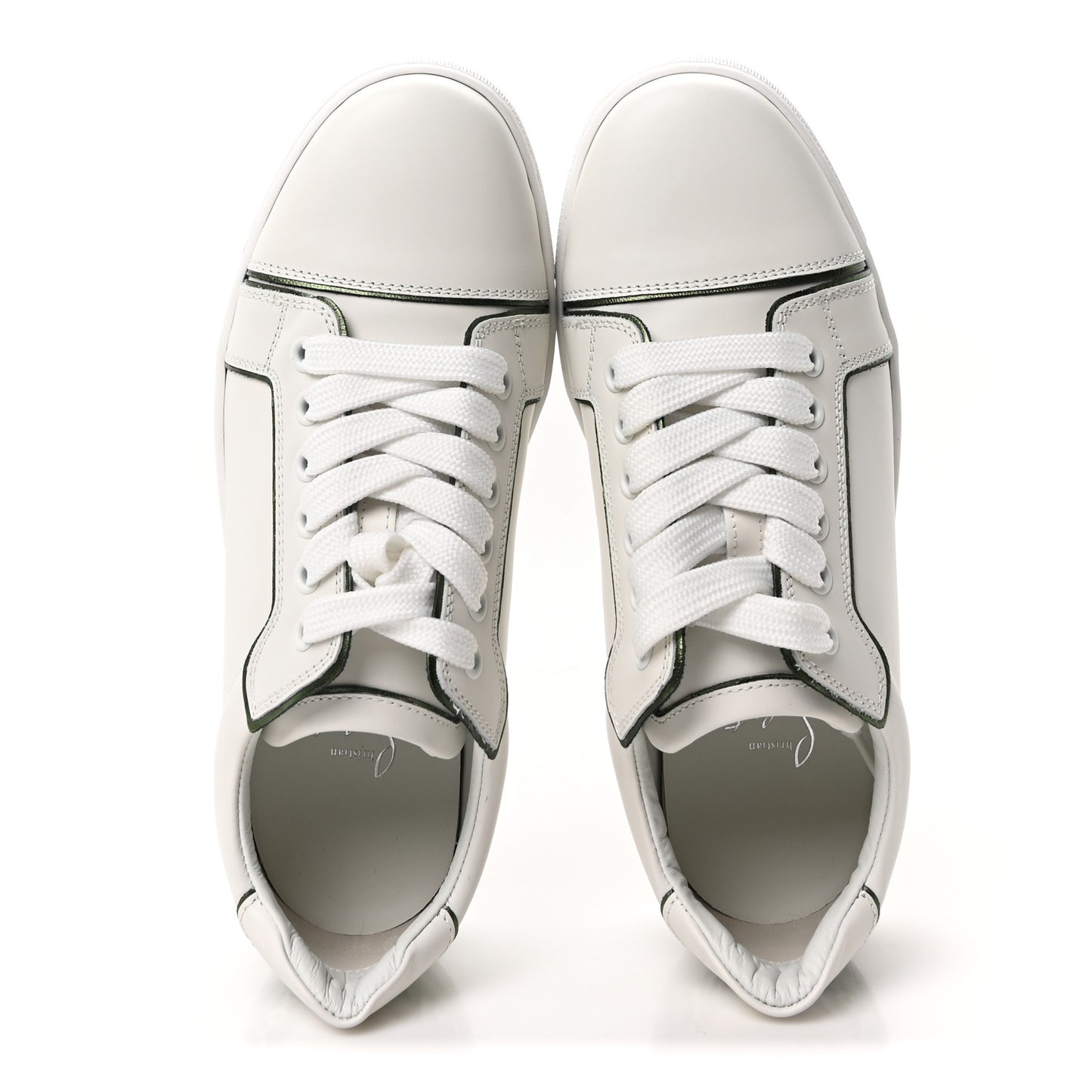 Calfskin Laminated Nappa Womens Fun Vieira Flat Sneakers 36.5 White Vertlaine
