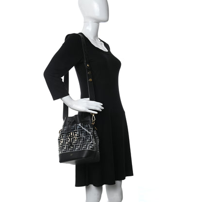 Fendi TPU FF Vitello Grace F is Fendi Grande Mon Tresor Bucket Bag Black 2 of 11