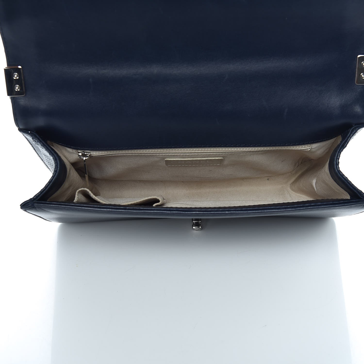 Chanel Perforated Lambskin Quilted New Medium Boy Flap Navy 7 of 14