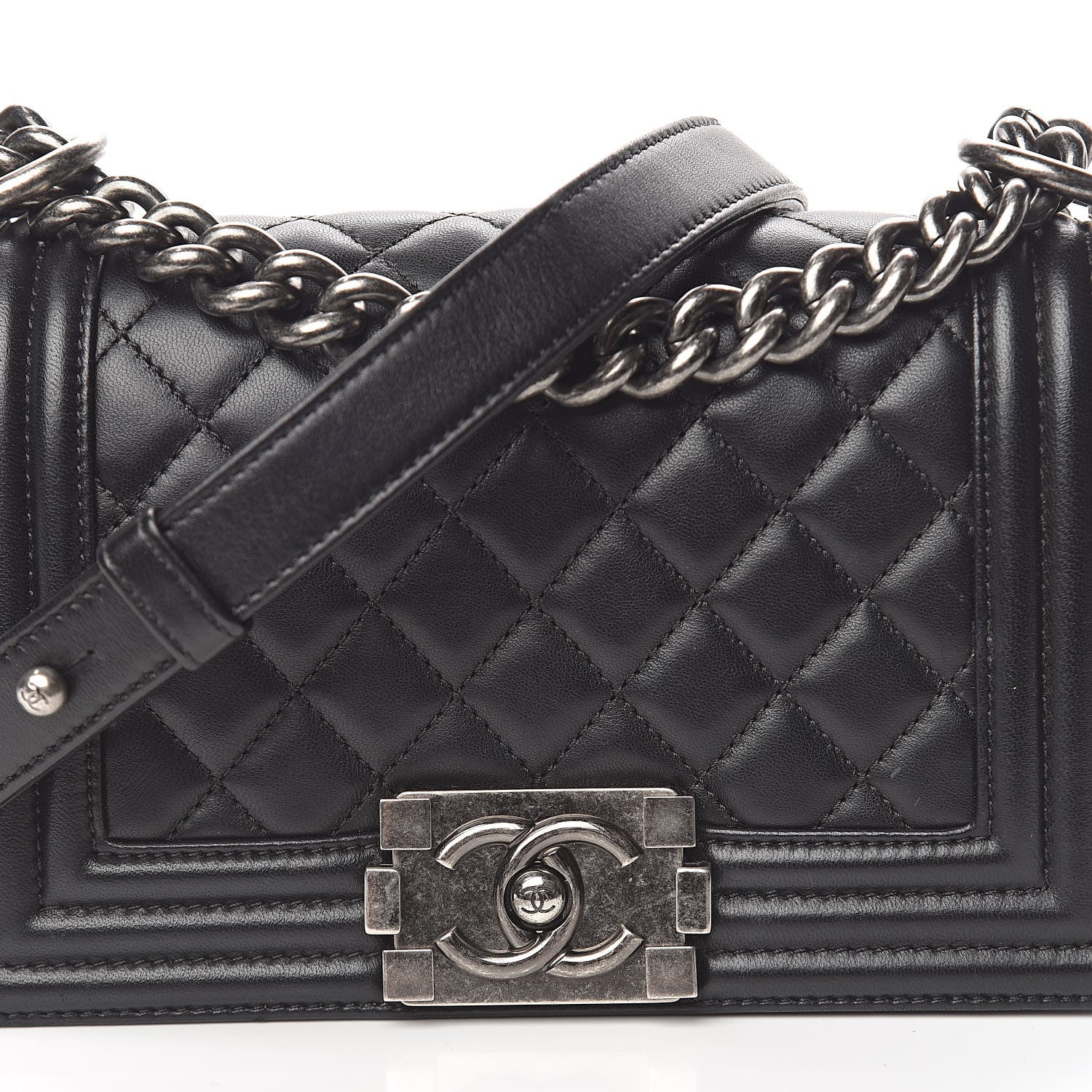 Chanel Lambskin Quilted Small Boy Flap Black 12 of 14