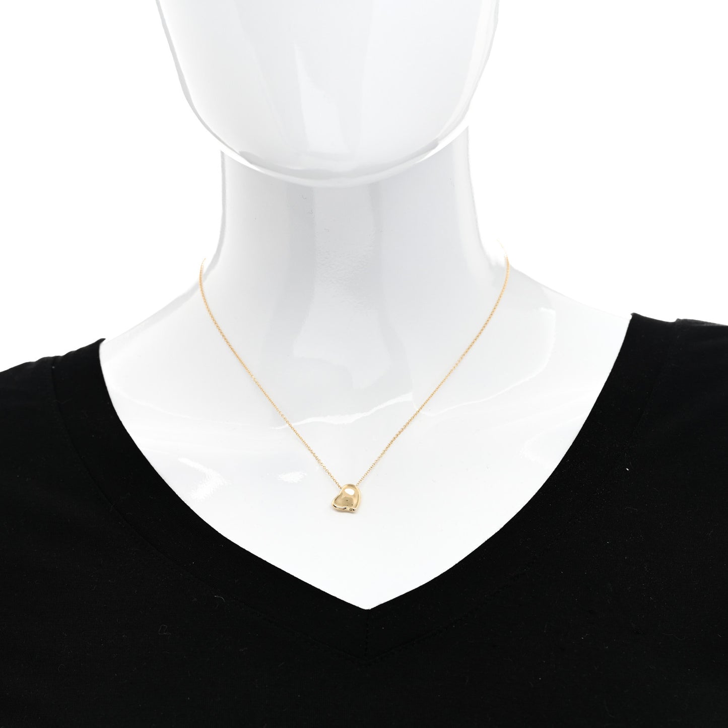18K Yellow Gold Elsa Peretti Full Heart Pendant Necklace