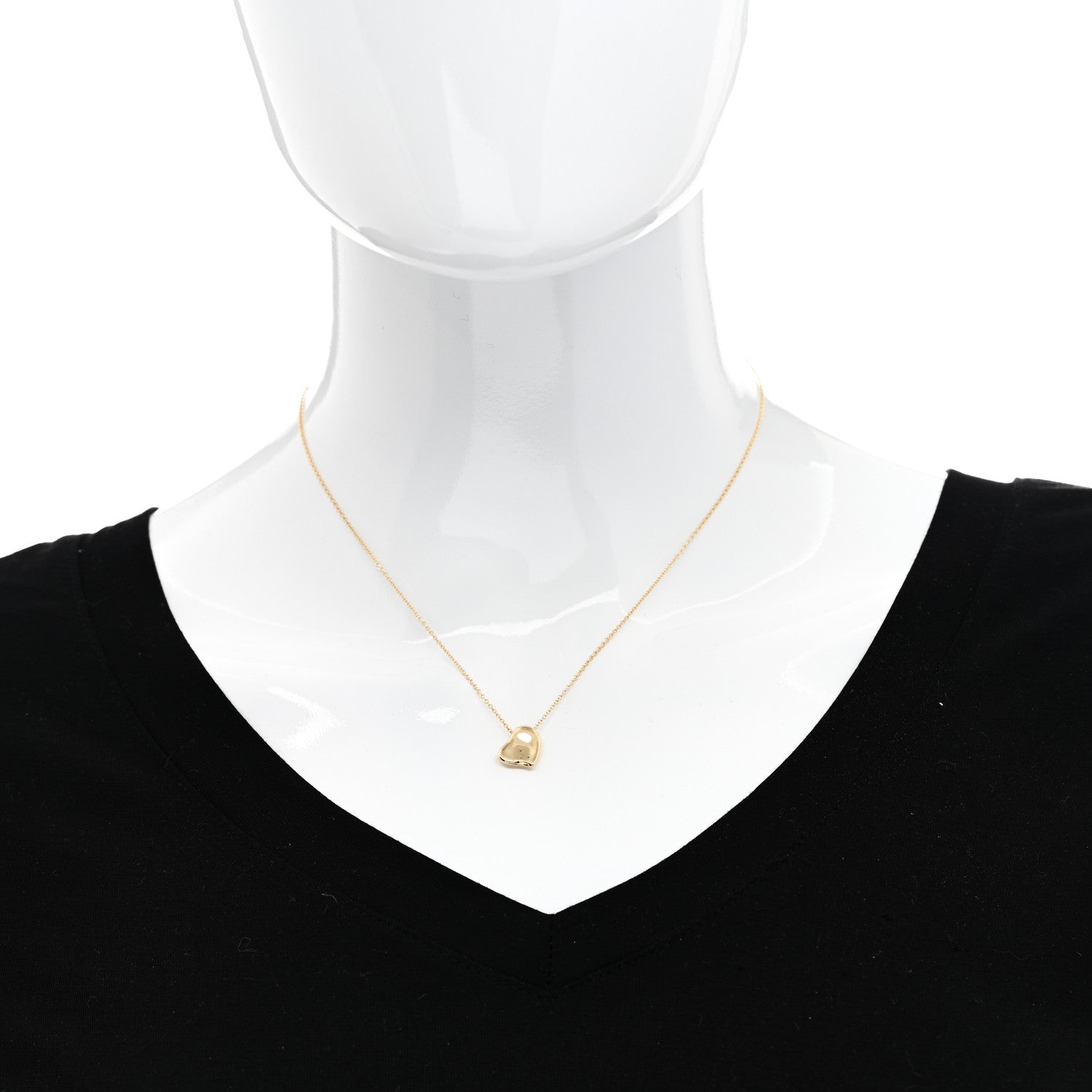 Tiffany 18K Yellow Gold Elsa Peretti Full Heart Pendant Necklace 2 of 6