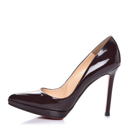 Christian Louboutin Patent Pigalle Plato 120 Pumps 39 Lie De Vin 1 of 13