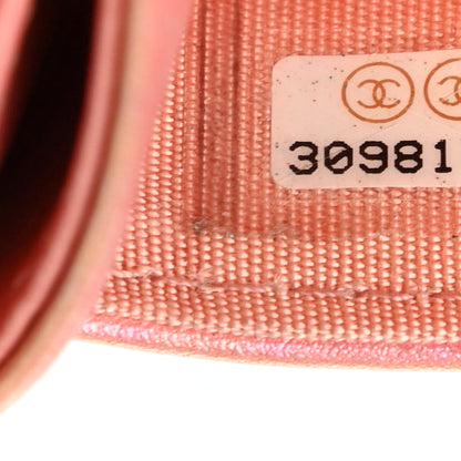 Chanel Iridescent Calfskin Quilted Chanel 19 Card Holder Pink 7 of 7