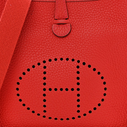 Hermes Taurillon Clemence Evelyne TPM Rouge Casaque 8 of 11