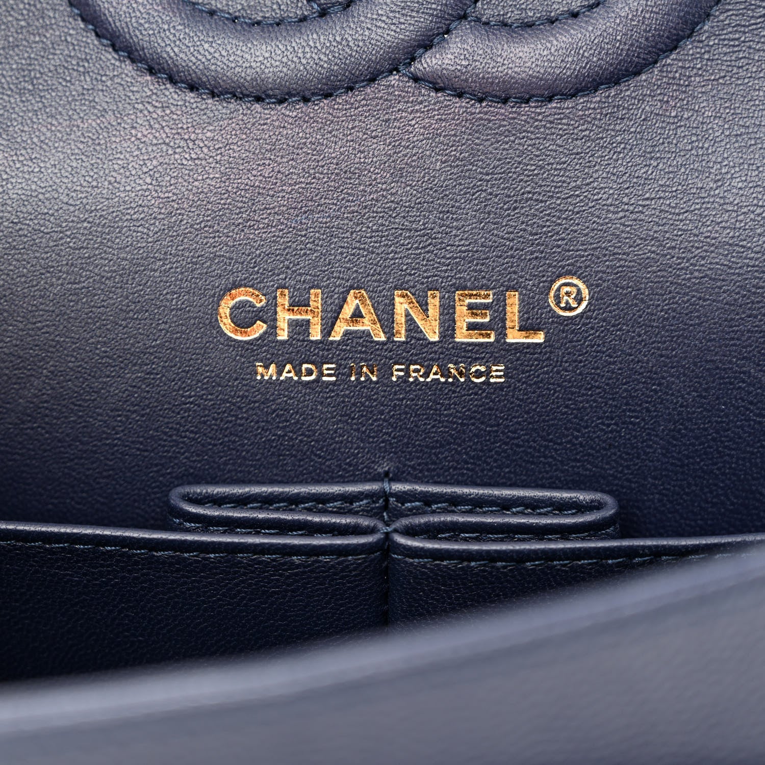Chanel Caviar Quilted Medium Double Flap Navy 6 of 12